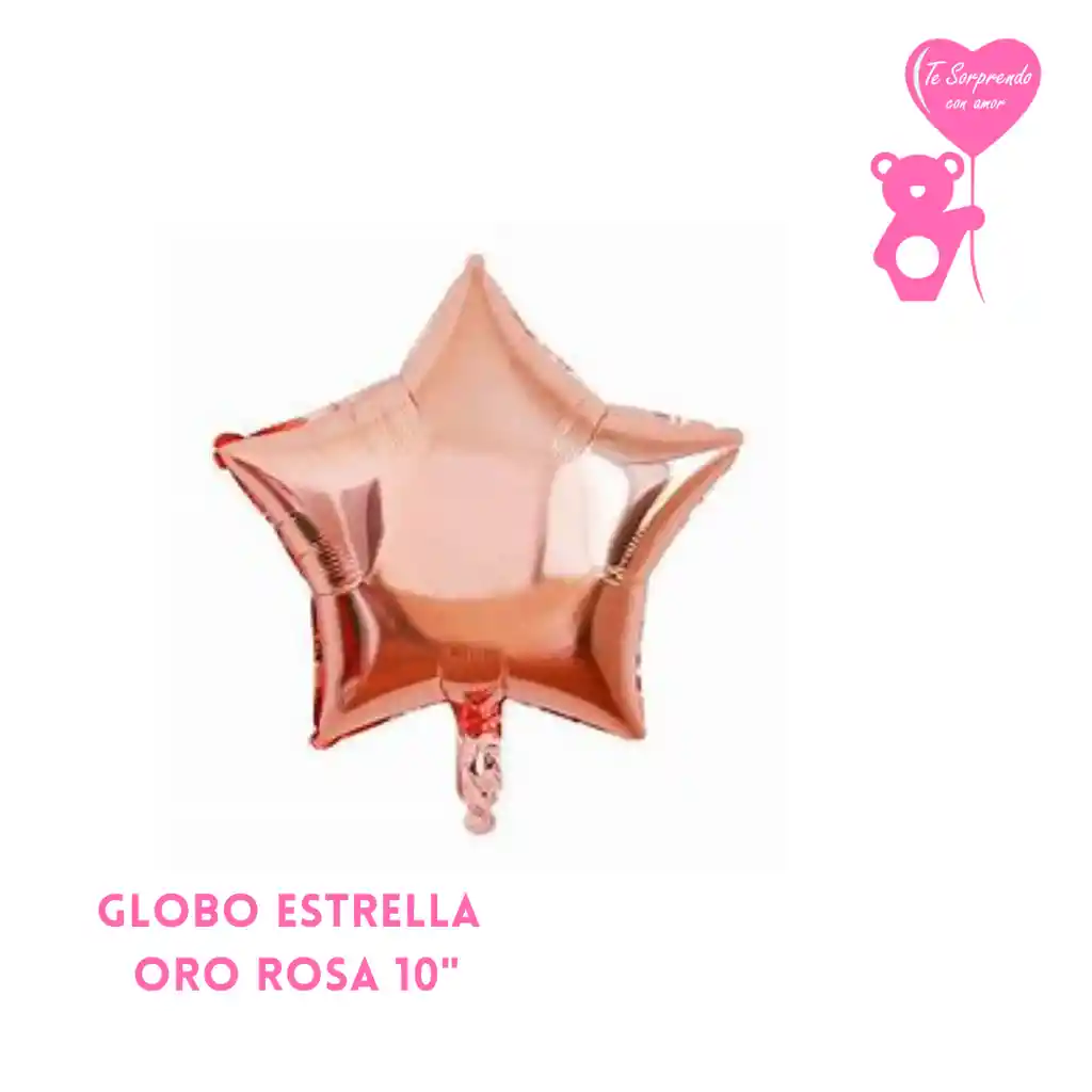 Globo Estrella Oro Rosa 10"