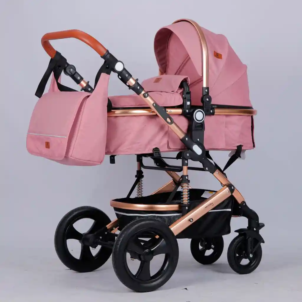 Coche Para Bebé Tipo Moisés Europeo 3 En 1 Con Portabebés Maxibaby Rosa