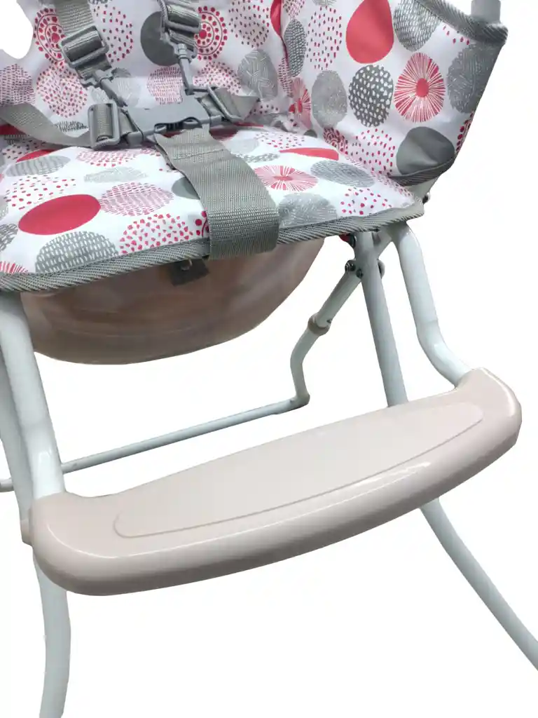 Silla Comedor Alimentación Bebe Niño Plegable Con Cinturón Rosa