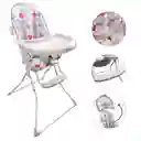 Silla Comedor Alimentación Bebe Niño Plegable Con Cinturón Rosa