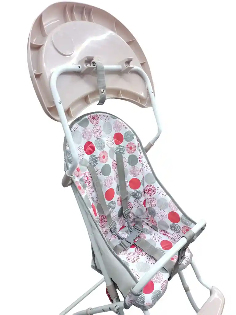 Silla Comedor Alimentación Bebe Niño Plegable Con Cinturón Rosa