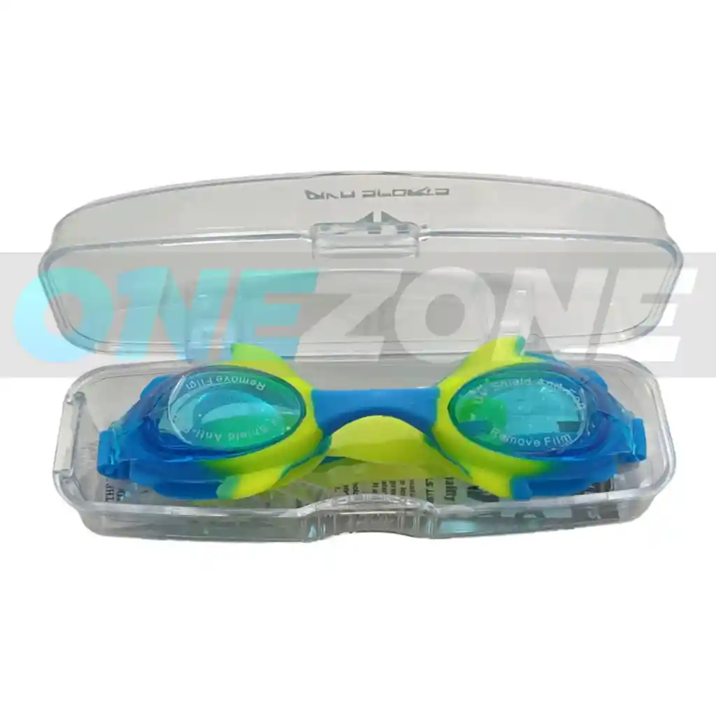 Gafas De Natación Juvenil Gvs-zs5806 Uv, Antifog, Tapa Oídos/ Neón-azul