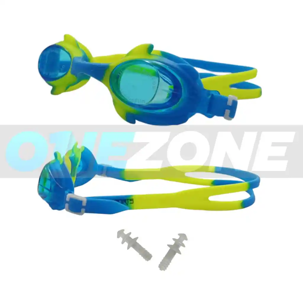 Gafas De Natación Juvenil Gvs-zs5806 Uv, Antifog, Tapa Oídos/ Neón-azul