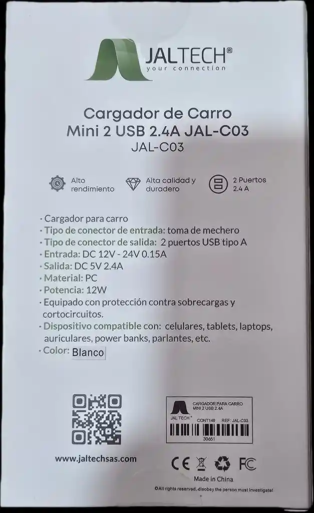 Cargador Adaptador Convertidor Para Carro 2 Puerto Usb Celular