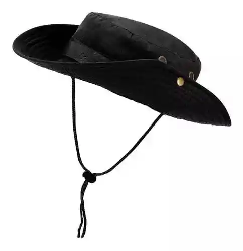 Sombrero/pava Pesquero De Camping Color Negro