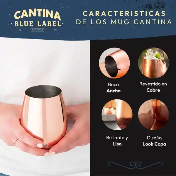 Mug Vasos Cobre Set 2 Cantina Moscow Mule Coctel Inoxidable