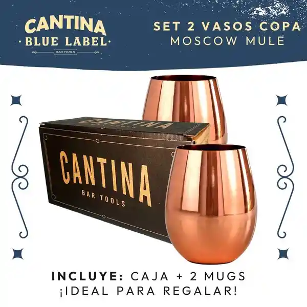Mug Vasos Cobre Set 2 Cantina Moscow Mule Coctel Inoxidable