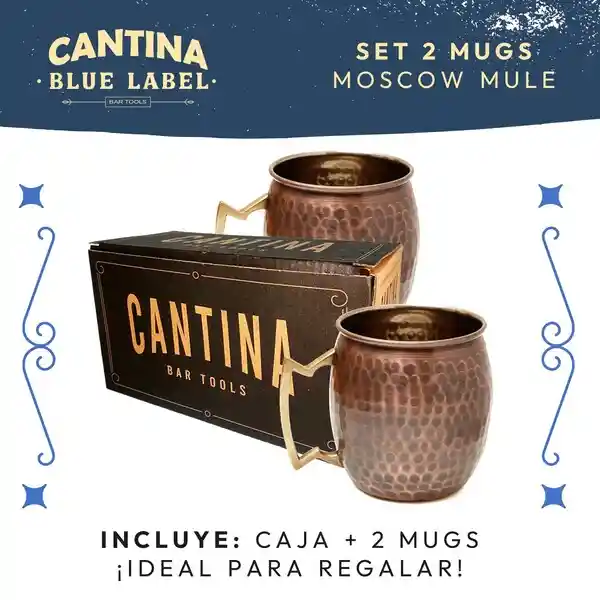 Vasos Cobre Moscow Mule Vintage Set De 2 Mugs Casatua 500ml