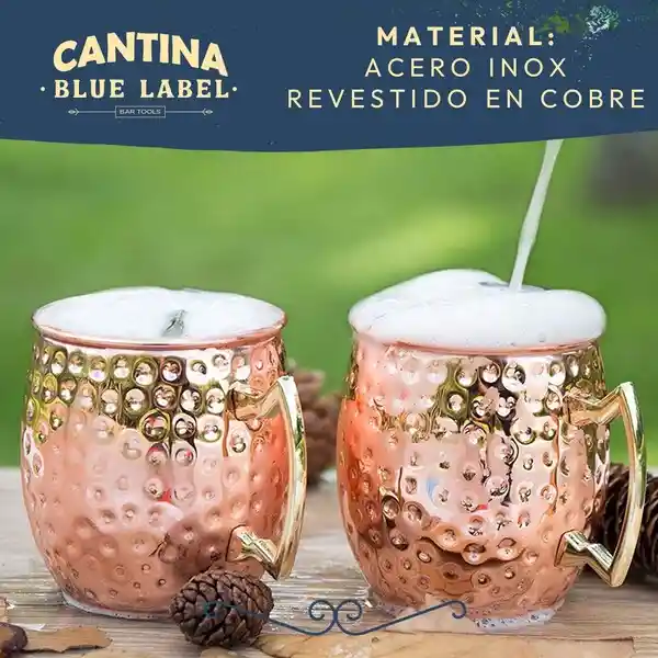 Mug Vasos Cobre Set De 2 Tazas Casatua Moscow Mule Coctel