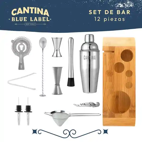 Bartender Coctelera Set Utensilios Bar Inoxidable 12 Piezas