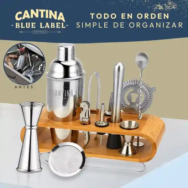 Bartender Coctelera Set Utensilios Bar Inoxidable 12 Piezas