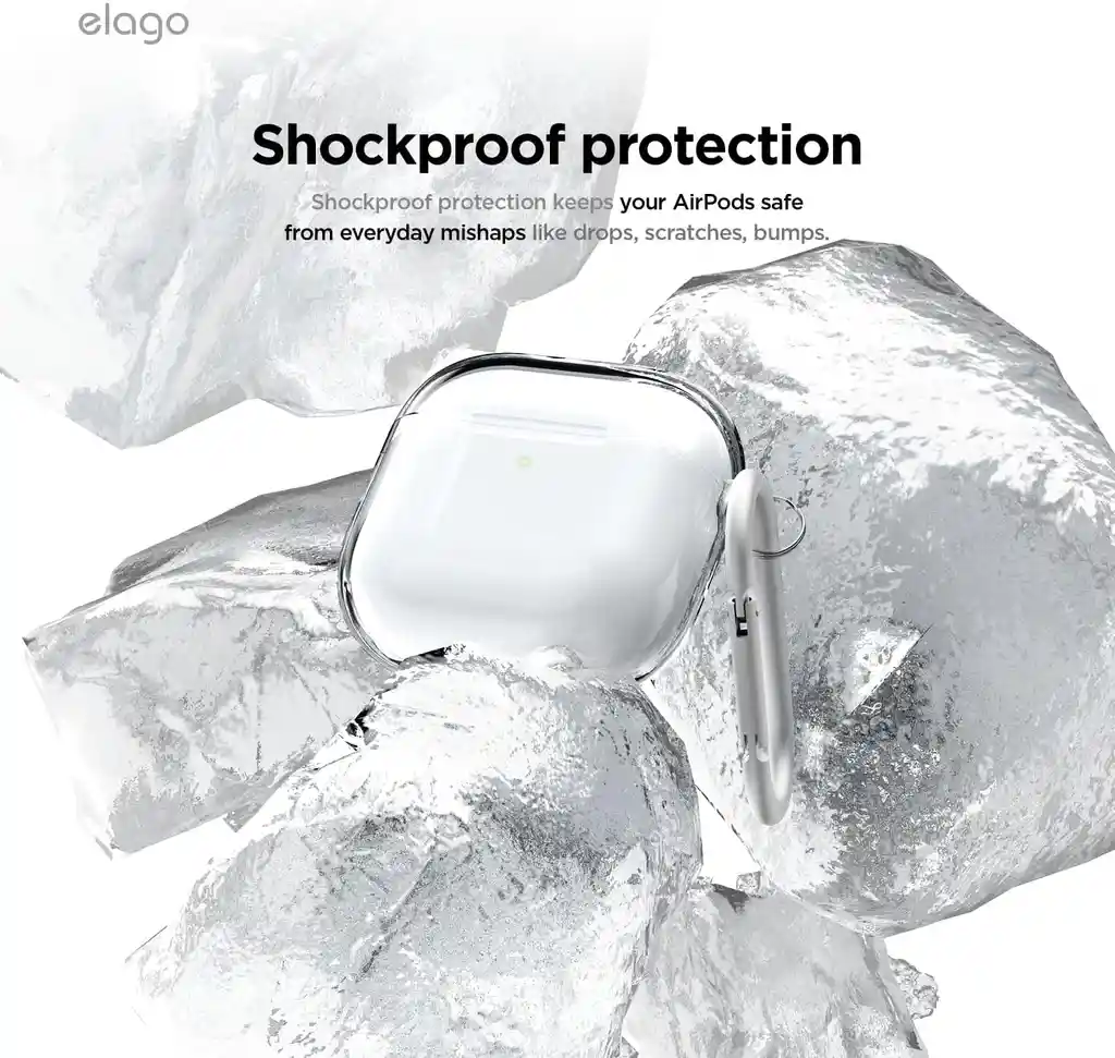 Estuche Para Airpods 4 De Silicona Con Arnes Elago En Clear