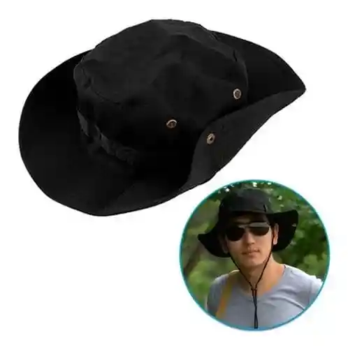 Sombrero/pava Pesquero De Camping Color Negro