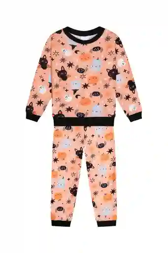 Pijama Fleece Niños Dos Piezas Halloween Talla 2 A 10