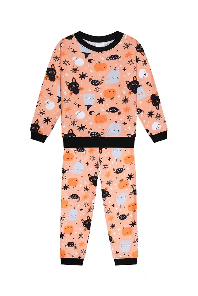 Pijama Fleece Niños Dos Piezas Halloween Talla 2 A 10