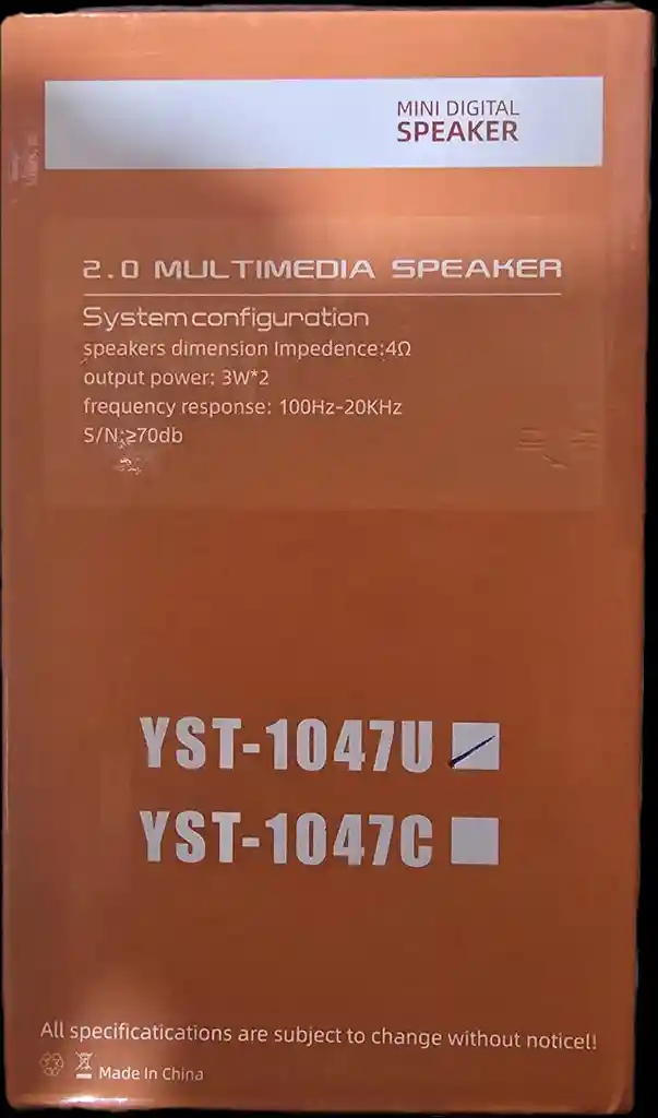 Parlantes De Pc Mini Digital Speaker Usb Altavoz Unidad De Accionamiento 2,0pul