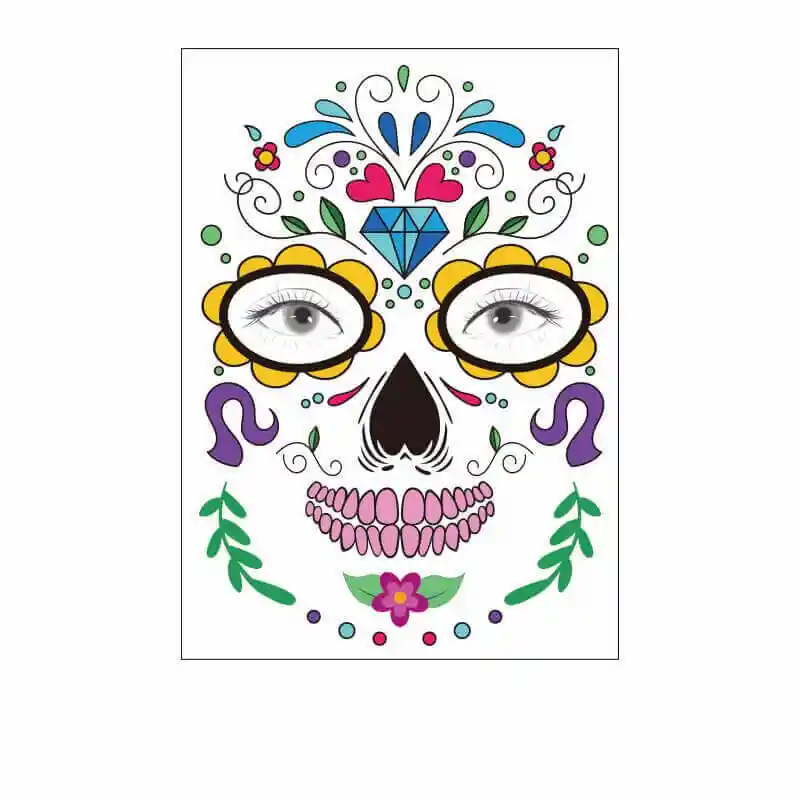 Tatuaje Temporal Catrina Mexicana Halloween Maquillaje