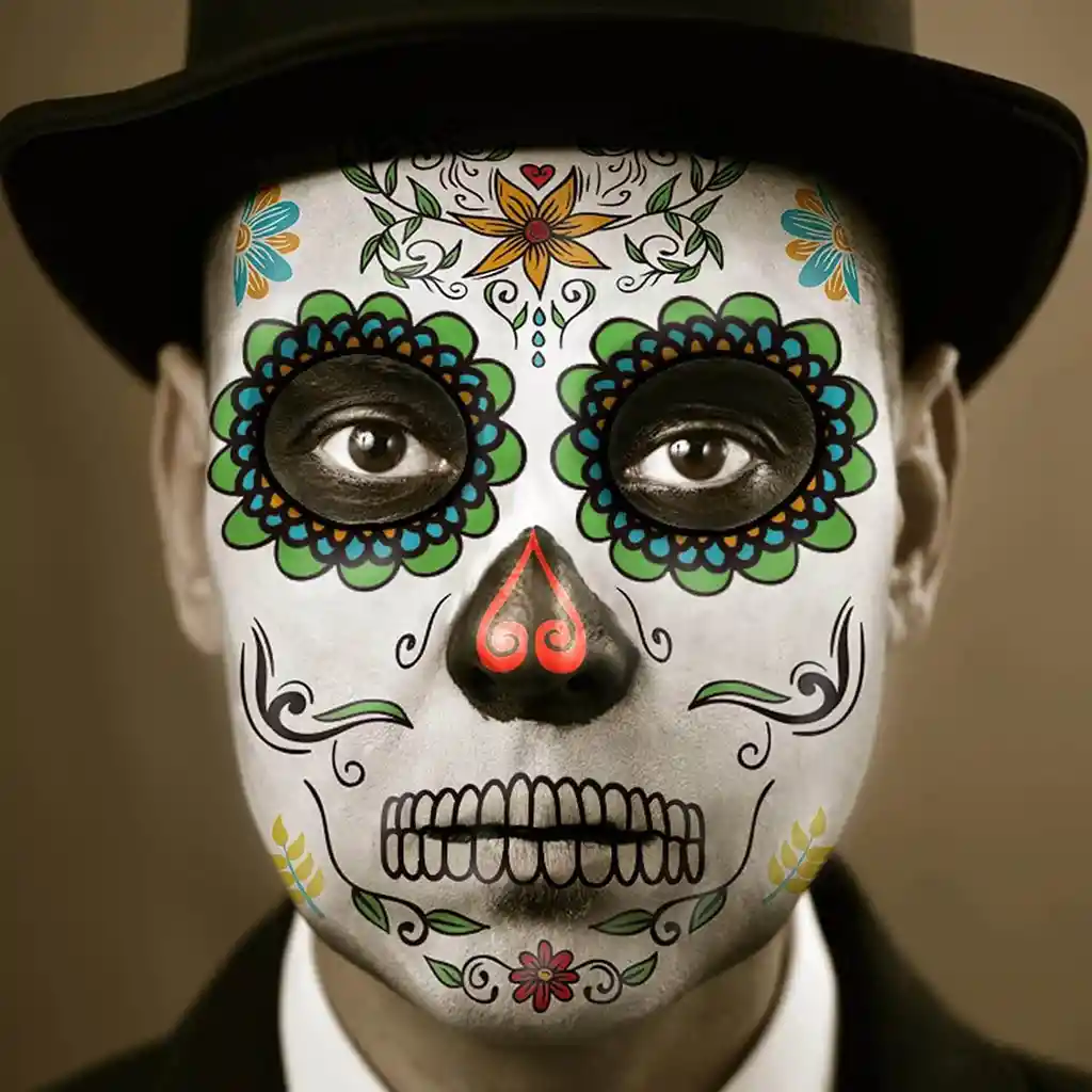 Disfraz Espantapájaros Tatuaje Temporal Catrina Halloween