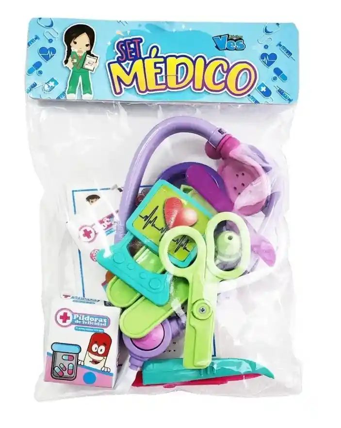 Set De Juguete Kit Médico Con Estetoscopio Para Niños Y Niñas