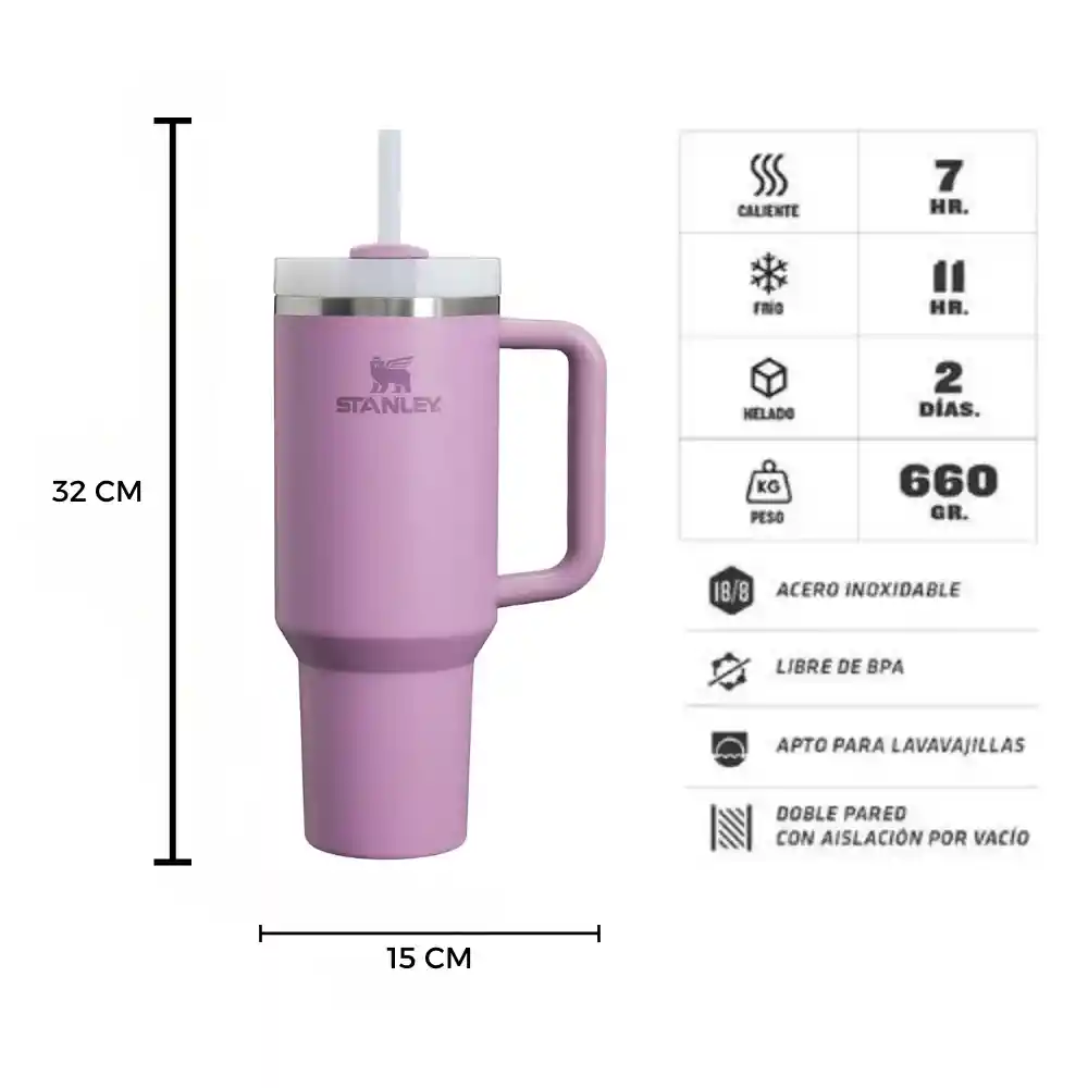 Termo Stanley Quencher Genérico 1.1 40 Oz Acero Inoxodable Morado