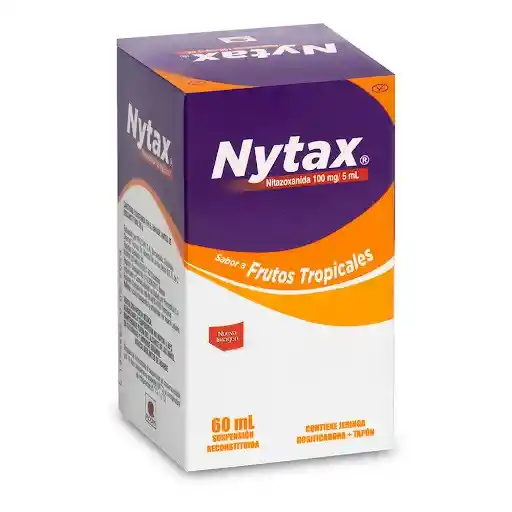 Nytax Nitazoxanida 60 Ml Suspension Sabor A Frutos Tropicales