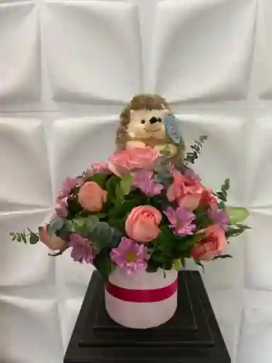 Box De Rosas Y Peluche