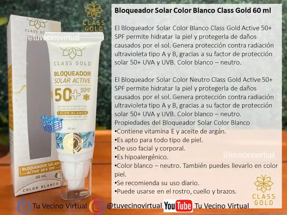 Bloqueador Solar Blanco Class Gold