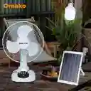 Abanico Ventilador Recargable De 12 Pulgadas Con Panel Solar