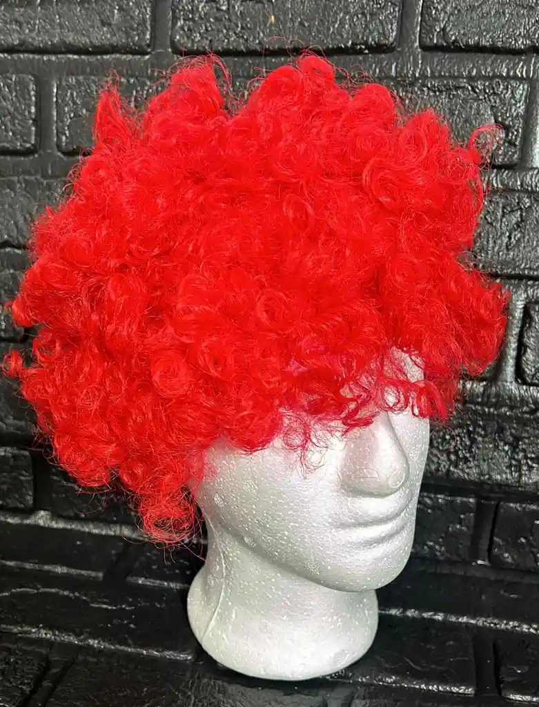 Peluca Crespa Afro Roja