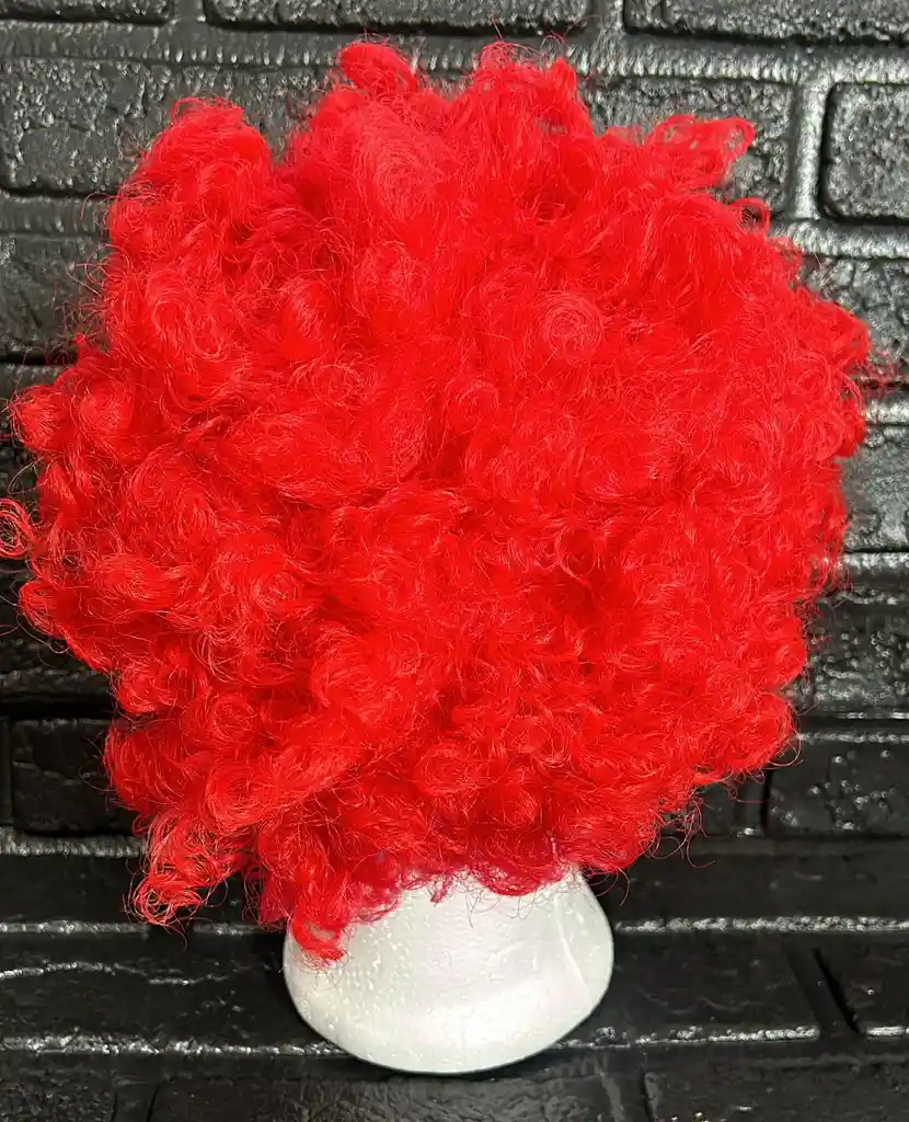 Peluca Crespa Afro Roja