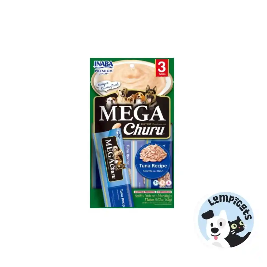 Inaba Dog Snack Mega Churu 3 Piezas - Atun 144 Gr Comida Para Perro