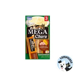 Inaba Dog Snack Mega Churu 3 Piezas - Pollo Y Calabaza 144 Gr Comida Para Perro