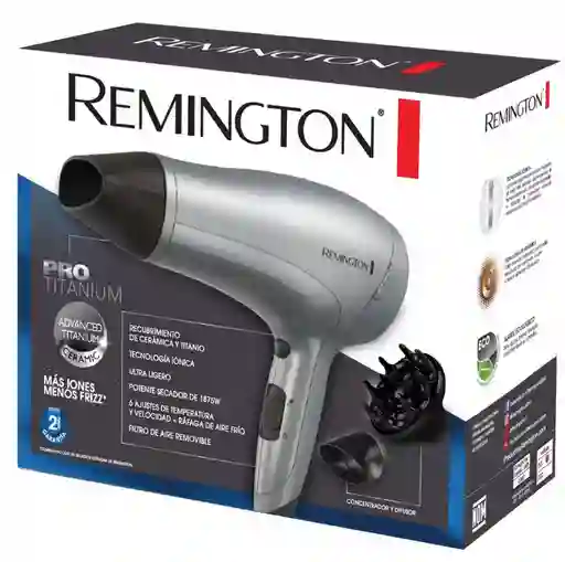 Secador De Cabello Remington Pro Titanium D3019 Gris 125v