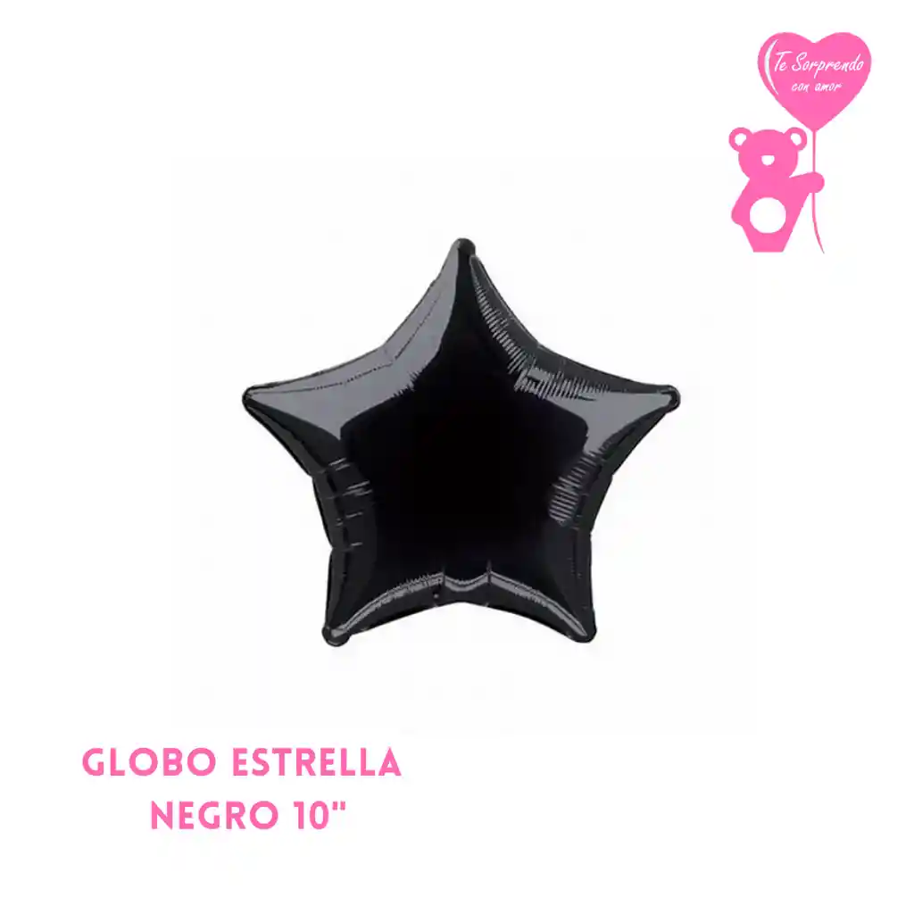 Globo Estrella Negro 10"