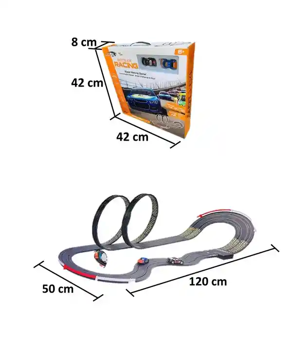 Pista Eléctrica De 506 Cm Con 2 Carros