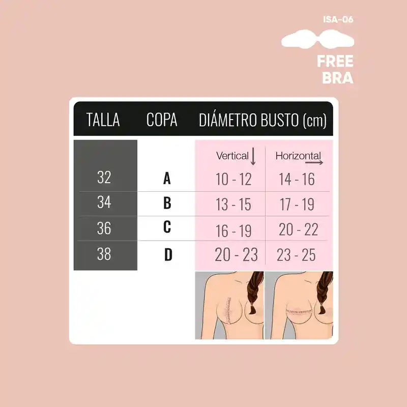 Brasier Strapless Adhesivo / Free Bra Nude D38