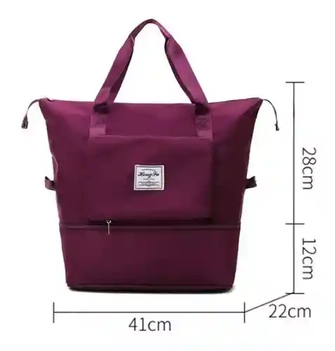 Bolso De Hombro De Viaje Grande Impermeable Plegable Negro Liso
