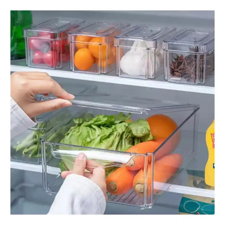 Organizador Nevera Set X7 Contenedores Con Tapa Apilables
