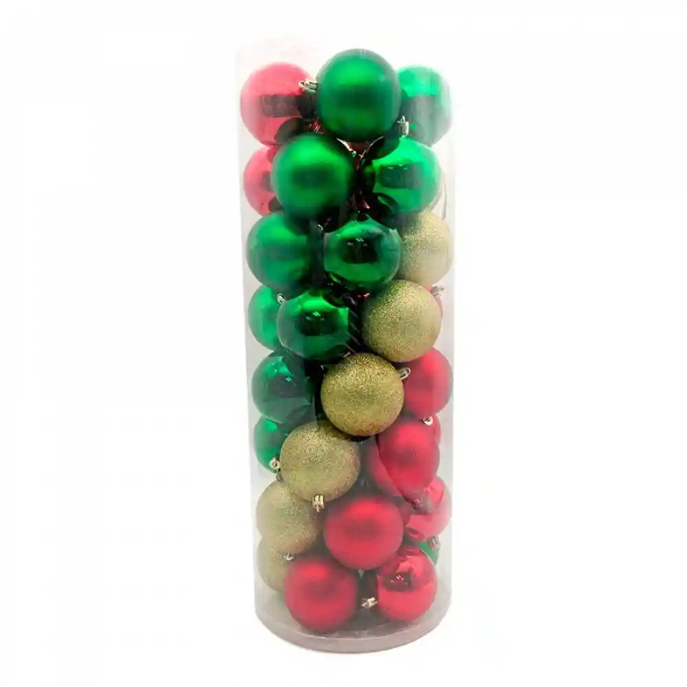 Bolas Navideñas Rojo Verde 40pzs 7cm Expressions