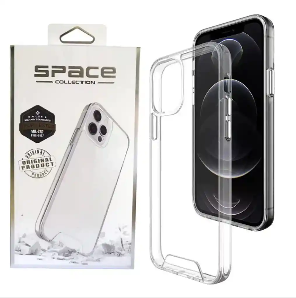 Combo Estuche Space (transparente) + Vidrio Blindado Iphone Xs Max