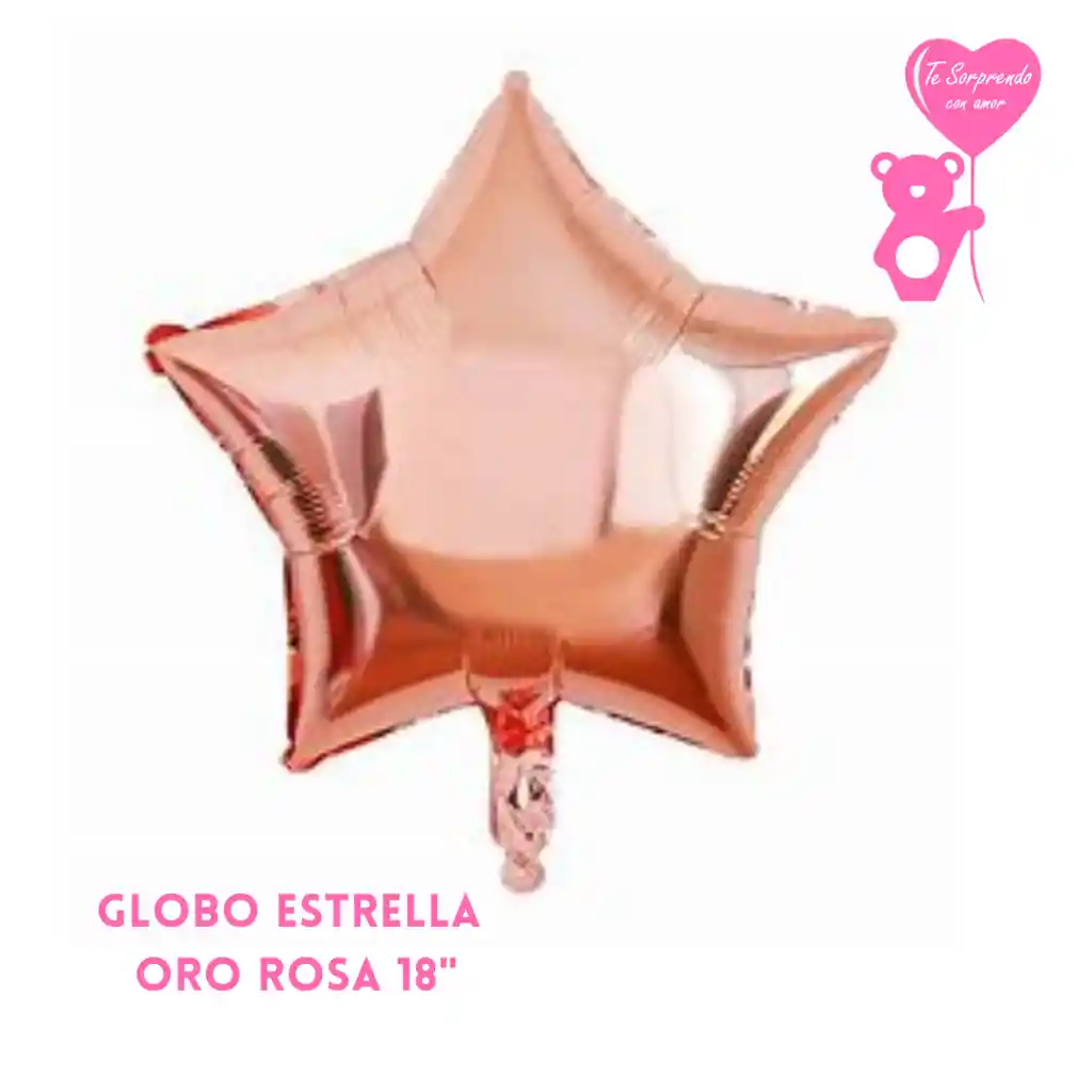 Globo Estrella Oro Rosa 18"