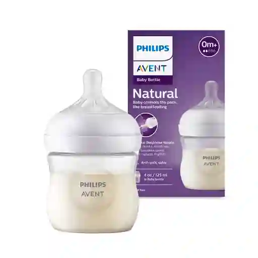 Tetero 4oz, Válvula Anticólicos, Diseño Antigoteo - Philips Avent Natural Response