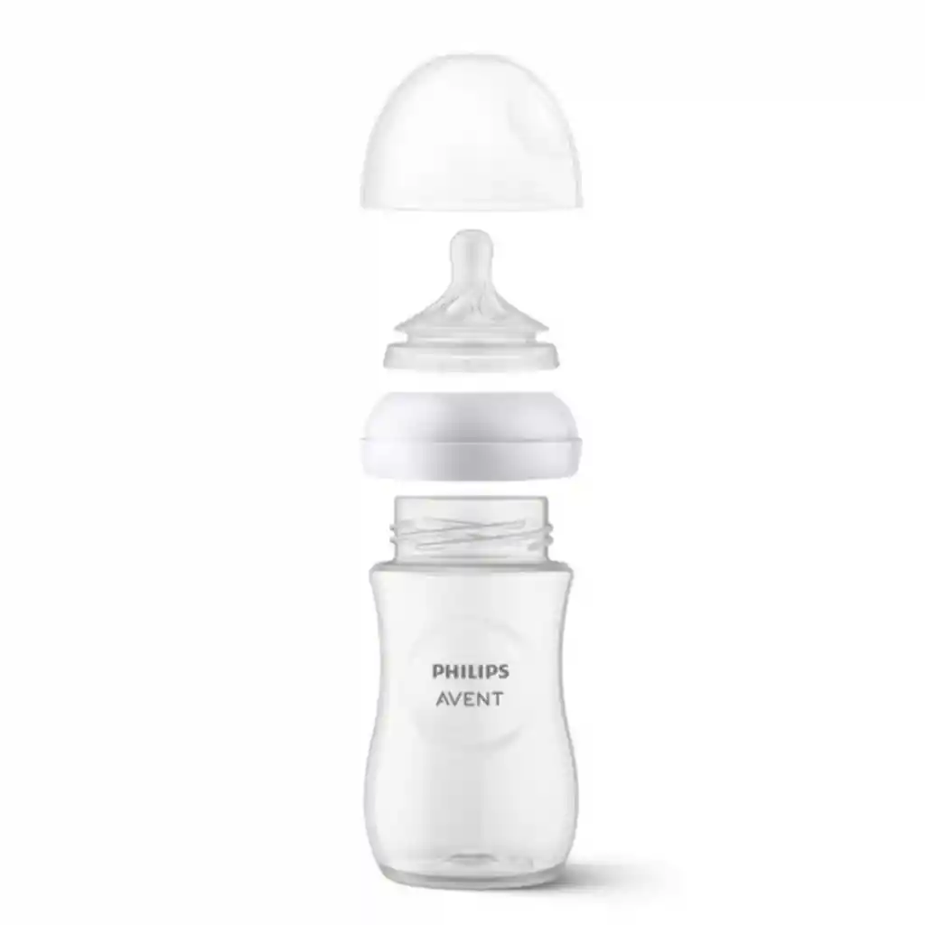 Tetero 9oz, Válvula Anticólicos, Diseño Antigoteo Transparente - Philips Avent Natural Response