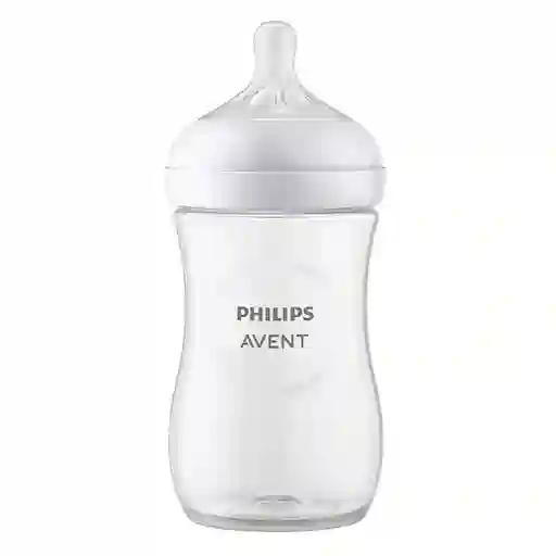 Tetero 9oz, Válvula Anticólicos, Diseño Antigoteo Transparente - Philips Avent Natural Response