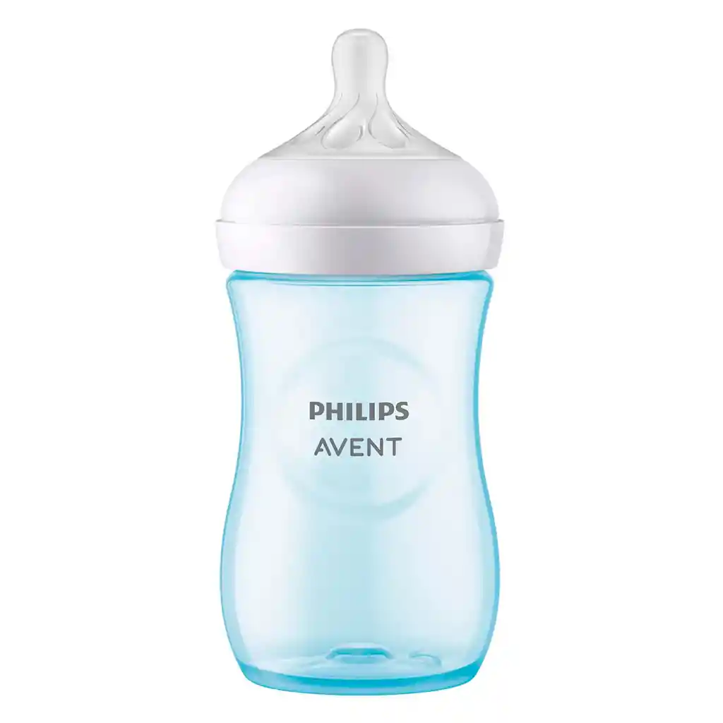 Tetero 9oz, Válvula Anticólicos, Diseño Antigoteo Azul - Philips Avent Natural Response