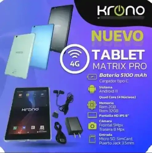 Tablet Krono Matrix Pro Batería 5100mah Rom 32gb Ram 2gb -4g