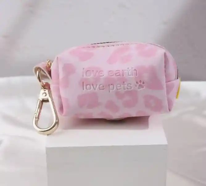 Bolso Portabolsas Dispensador Rosado Print Para Mascota