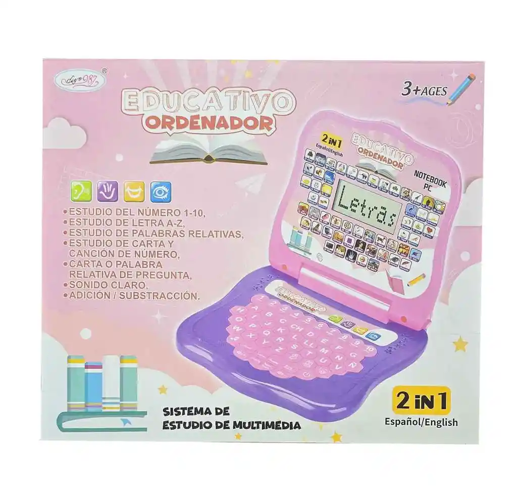 Mi Primer Portátil Infantil Mini Laptop Multiidioma+ Bateria