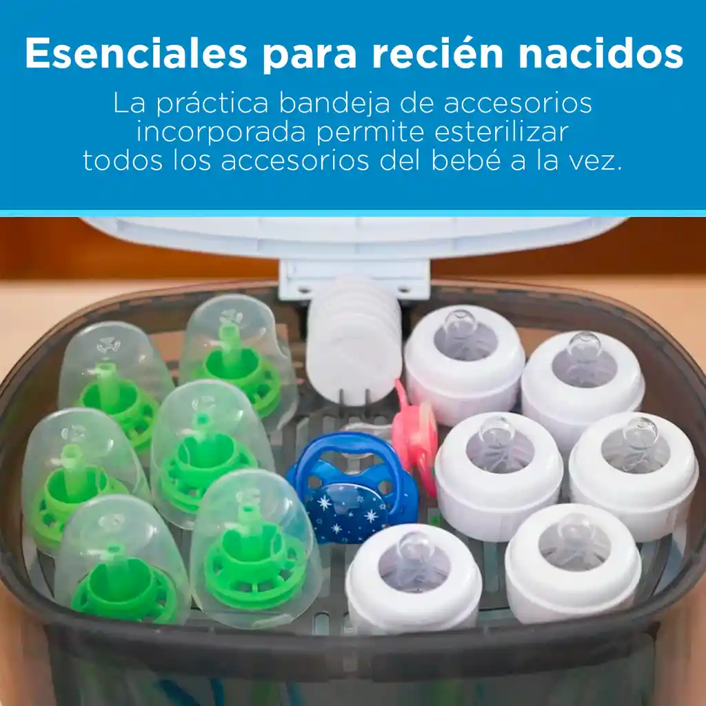 Esterilizador Eléctrico A Vapor Con Capacidad Para 6 Teteros Y Accesorios, Bandeja Extraíble Y Función De Apagado Automático - Dr Brown´s