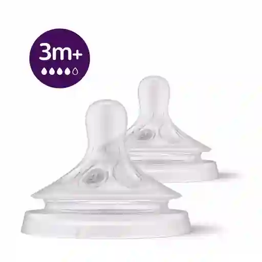 Tetinas De Repuesto X2 Para Teteros, Anticólicos, Ultra Suaves 3m + - Philips Avent Response